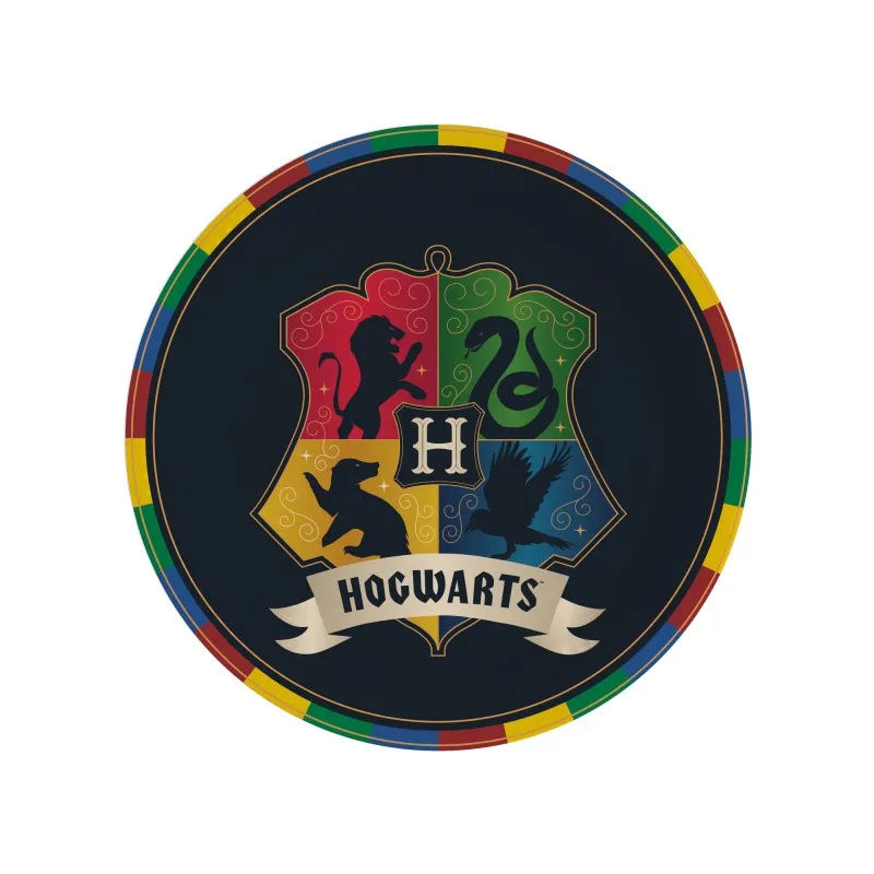 8 assiettes en cartons Harry Potter - Les 4 Maisons de Poudlard