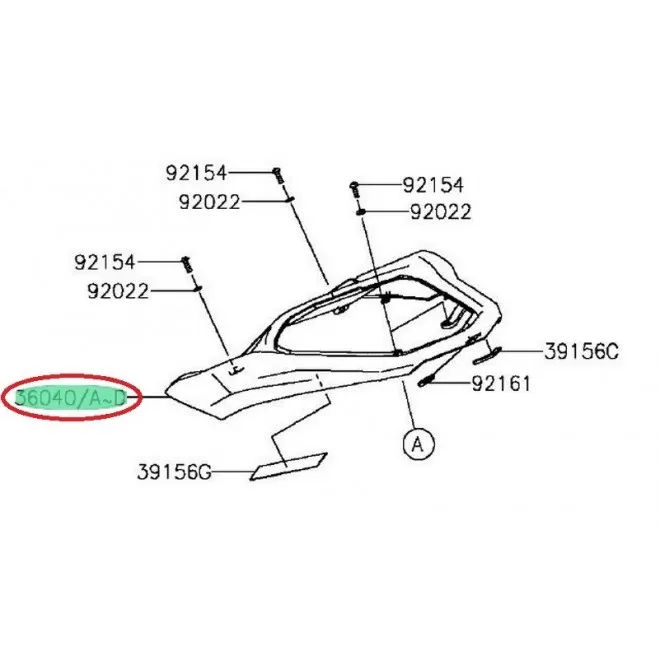 Achat covertail,ms  KAWASAKI  MOTOSHOP 35