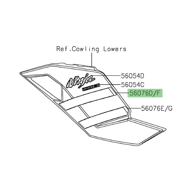 Autocollant décoratif supérieur flanc de carénage Kawasaki Ninja 1000SX (2020-2024) | Moto Shop 35
