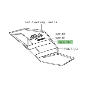 Autocollant décoratif supérieur flanc de carénage Kawasaki Ninja 1000SX (2020-2024) | Moto Shop 35