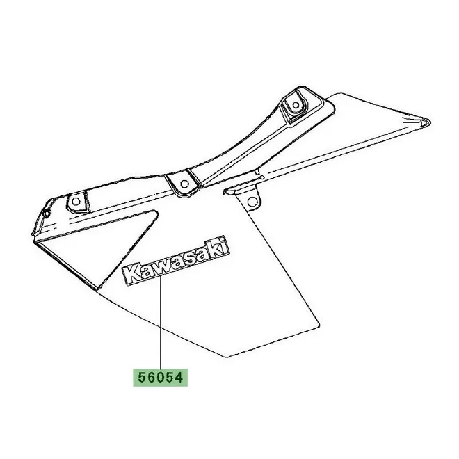 Autocollant "Kawasaki" écope de radiateur inférieure Z1000 (2012) | Moto Shop 35