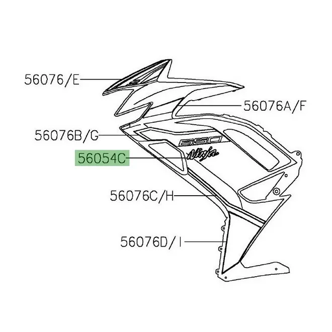 Autocollant "Ninja" flanc de carénage Ninja 650 (2020-2021) | Moto Shop 35