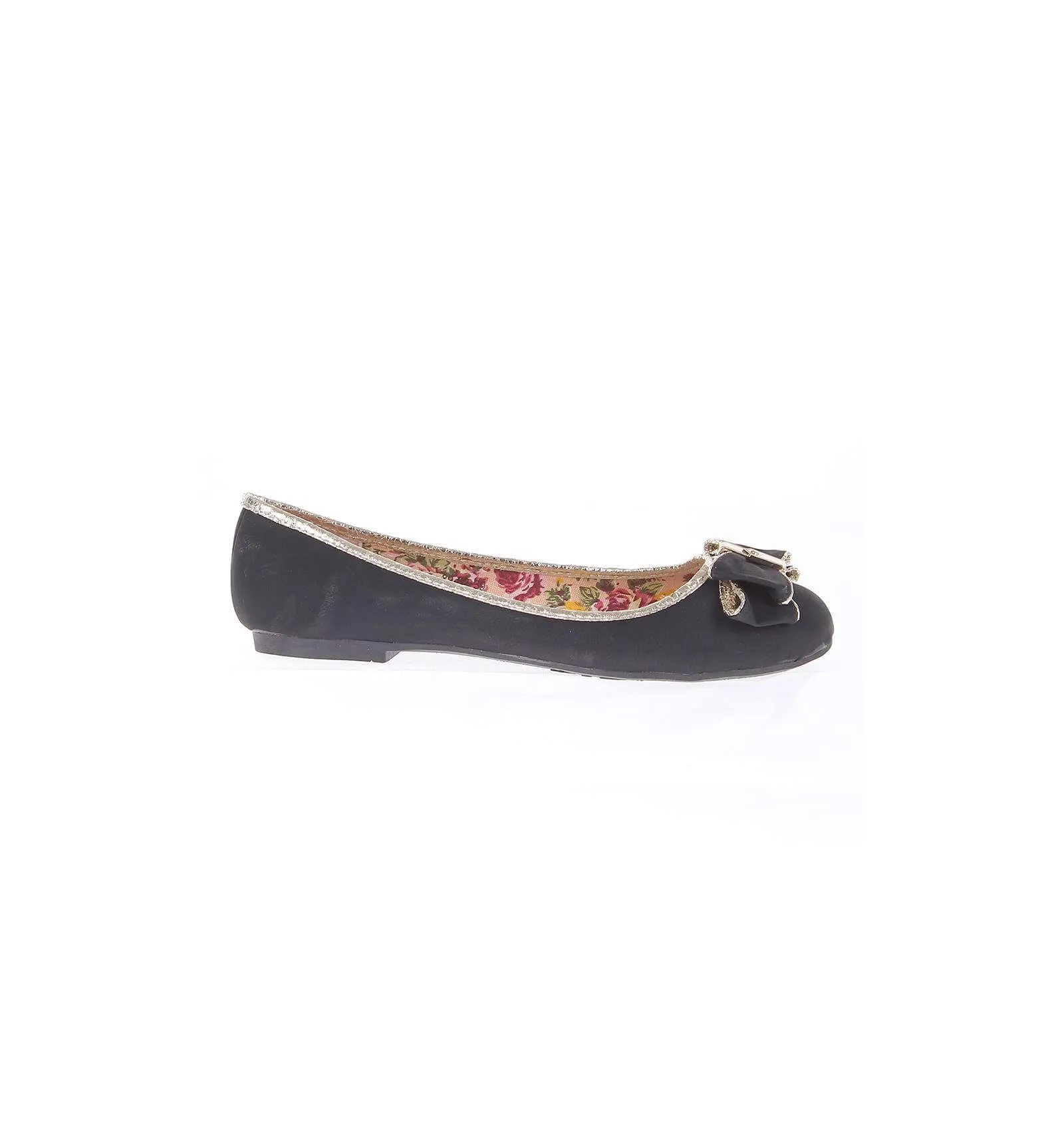 Ballerine simili cuir femme à boucle noir ENOLA