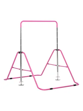 Barre fixe de gymnastique enfant pliable hauteur réglable acier - Rose