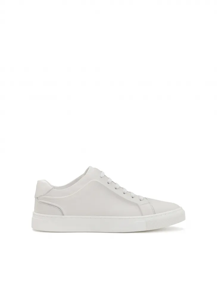 Baskets minimalistes en cuir blanc cassé pour hommes