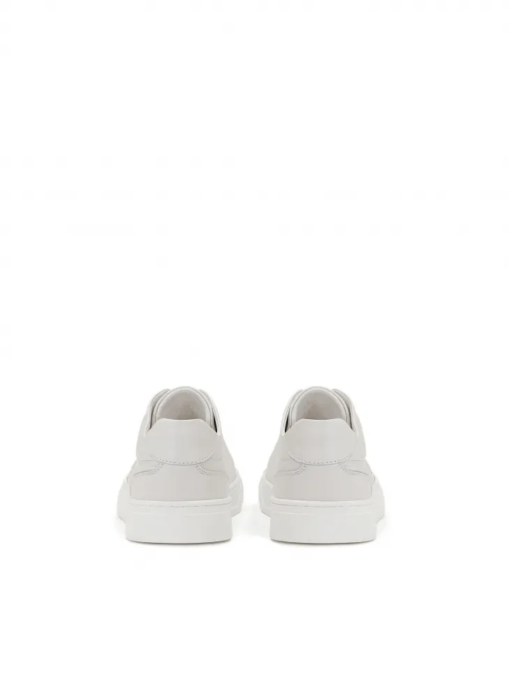 Baskets minimalistes en cuir blanc cassé pour hommes