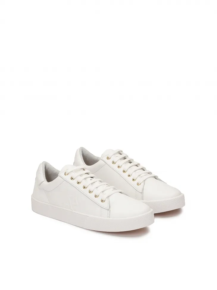 Baskets minimalistes en cuir blanc