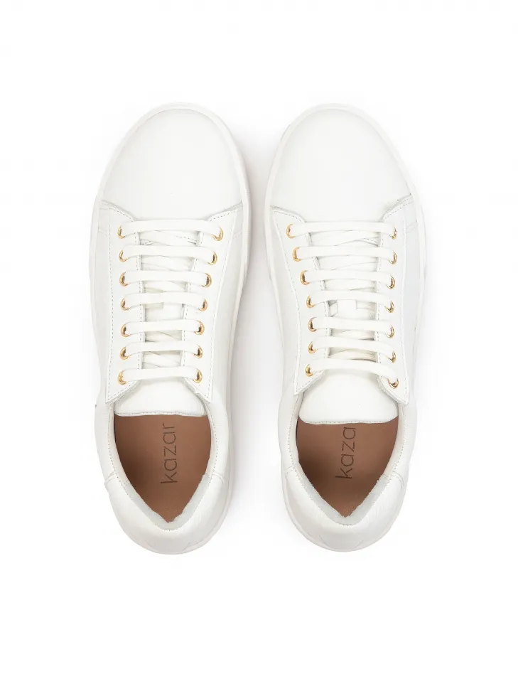 Baskets minimalistes en cuir blanc