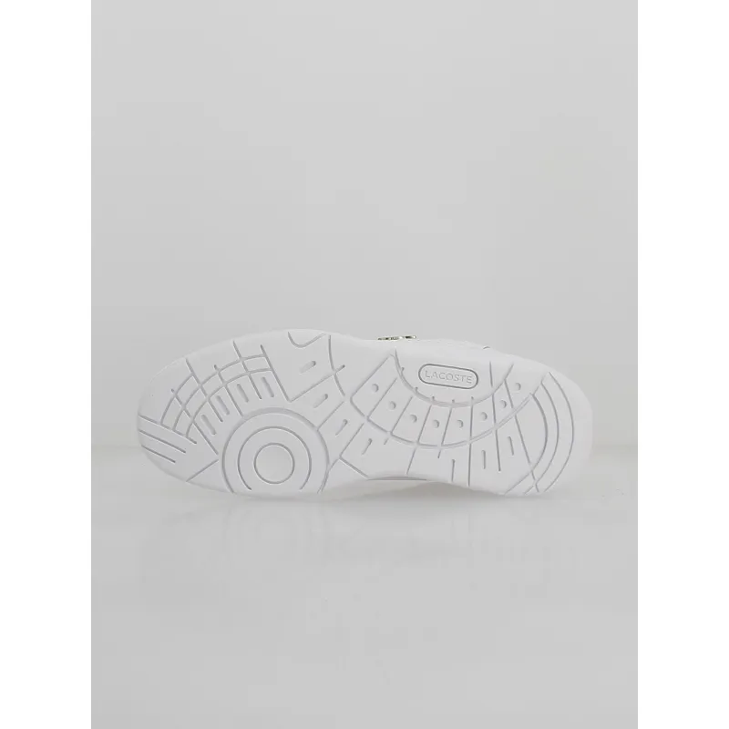 Baskets t-clip cuir logo doré blanc femme - Lacoste | wimod