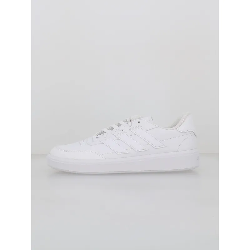 Baskets t-clip cuir logo doré blanc femme - Lacoste | wimod