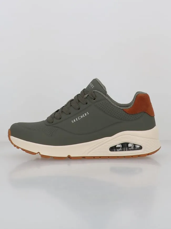 Baskets uno suited on air kaki homme - Skechers | wimod