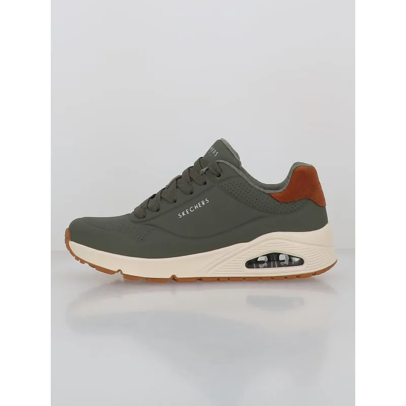 Baskets uno suited on air kaki homme - Skechers | wimod