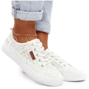 Baskets à lacets pour femmes Big Star W274925 Blanc blanche