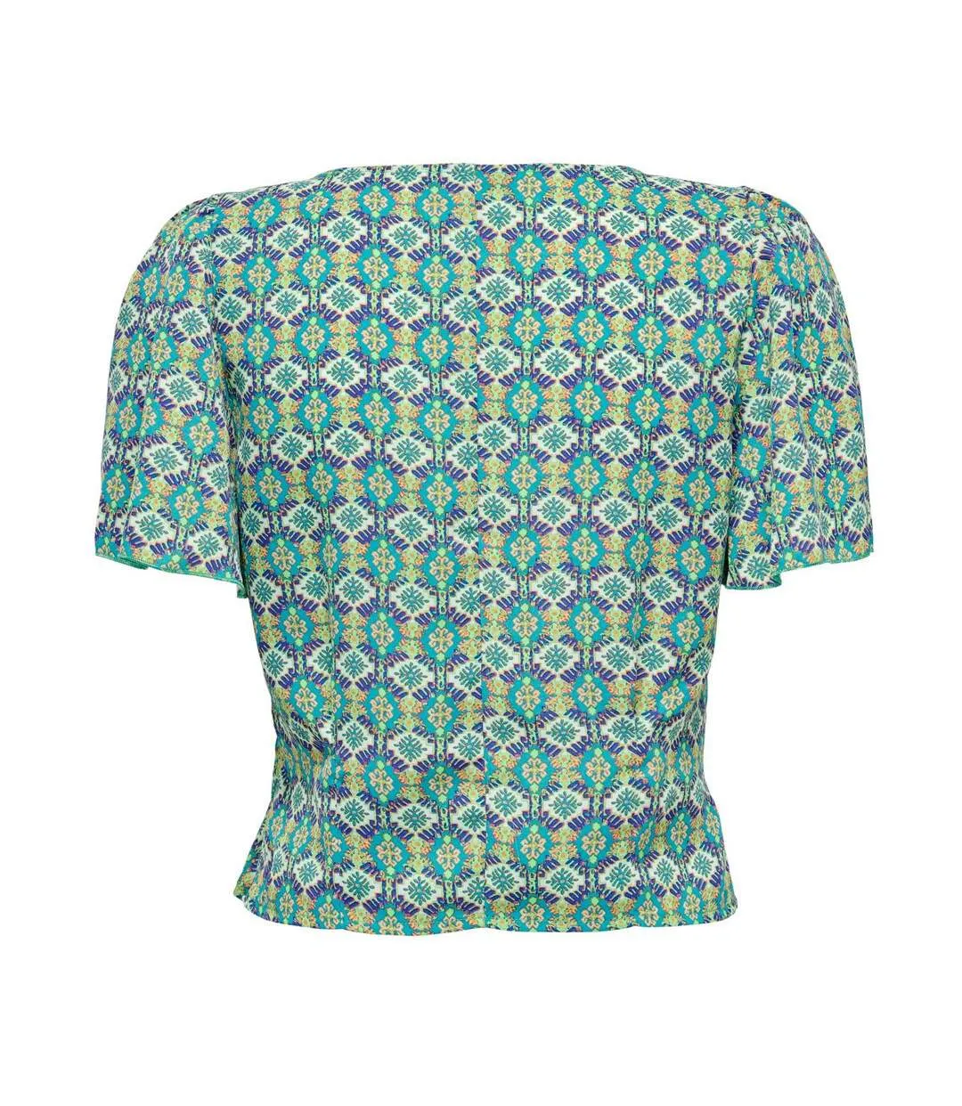 Blouse Verte/Blanche à Motifs Femme Only Alma