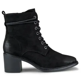 Bottines noires à lacets sur petit talon le noir