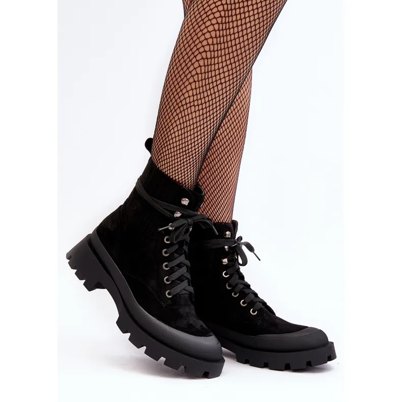 Bottines Trapper Femme À Lacets Noir Gordts le noir