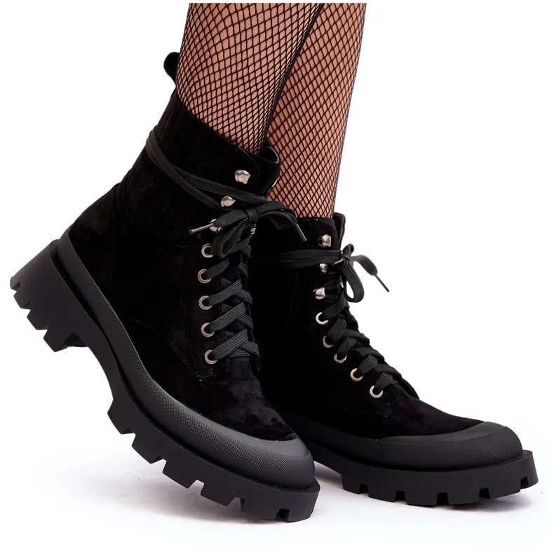 Bottines Trapper Femme À Lacets Noir Gordts le noir