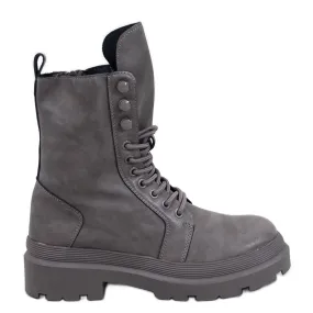 Bottines à lacets avec protecteur Kinchs Grigio gris