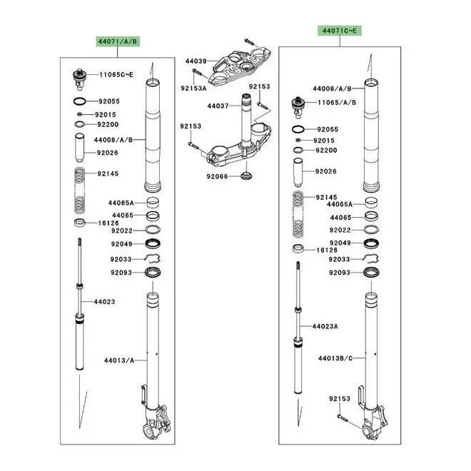 Bras de fourche complet Kawasaki Versys 1000 (2012-2014) | Moto Shop 35