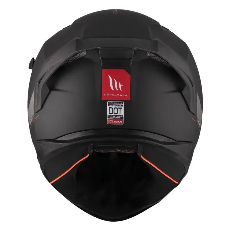 Casque moto integral | MT BRAKER SV A12 |  Noir MAT