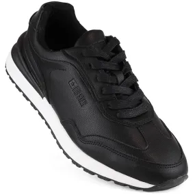 Chaussures de sport en cuir noires pour hommes Big Star NN174287 le noir