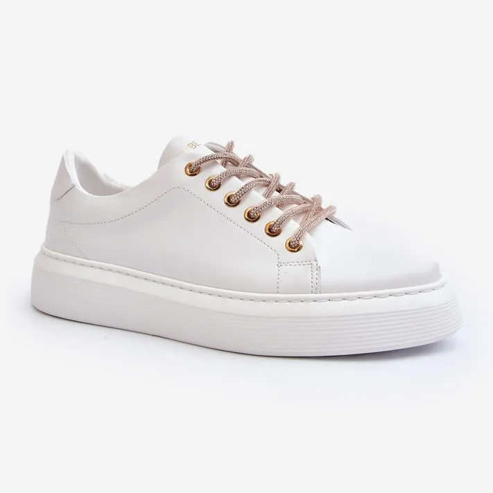 Chaussures de sport en cuir pour femmes CheBello 4362 blanc blanche