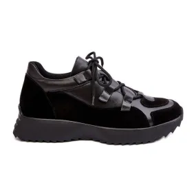 Chaussures de sport en cuir pour femmes M01/2 Zazoo noires le noir