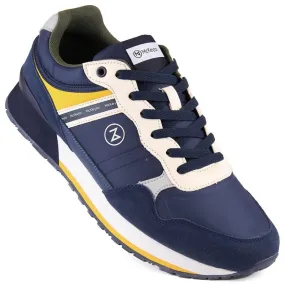 Chaussures de sport en cuir pour hommes bleu marine McKeylor 74111