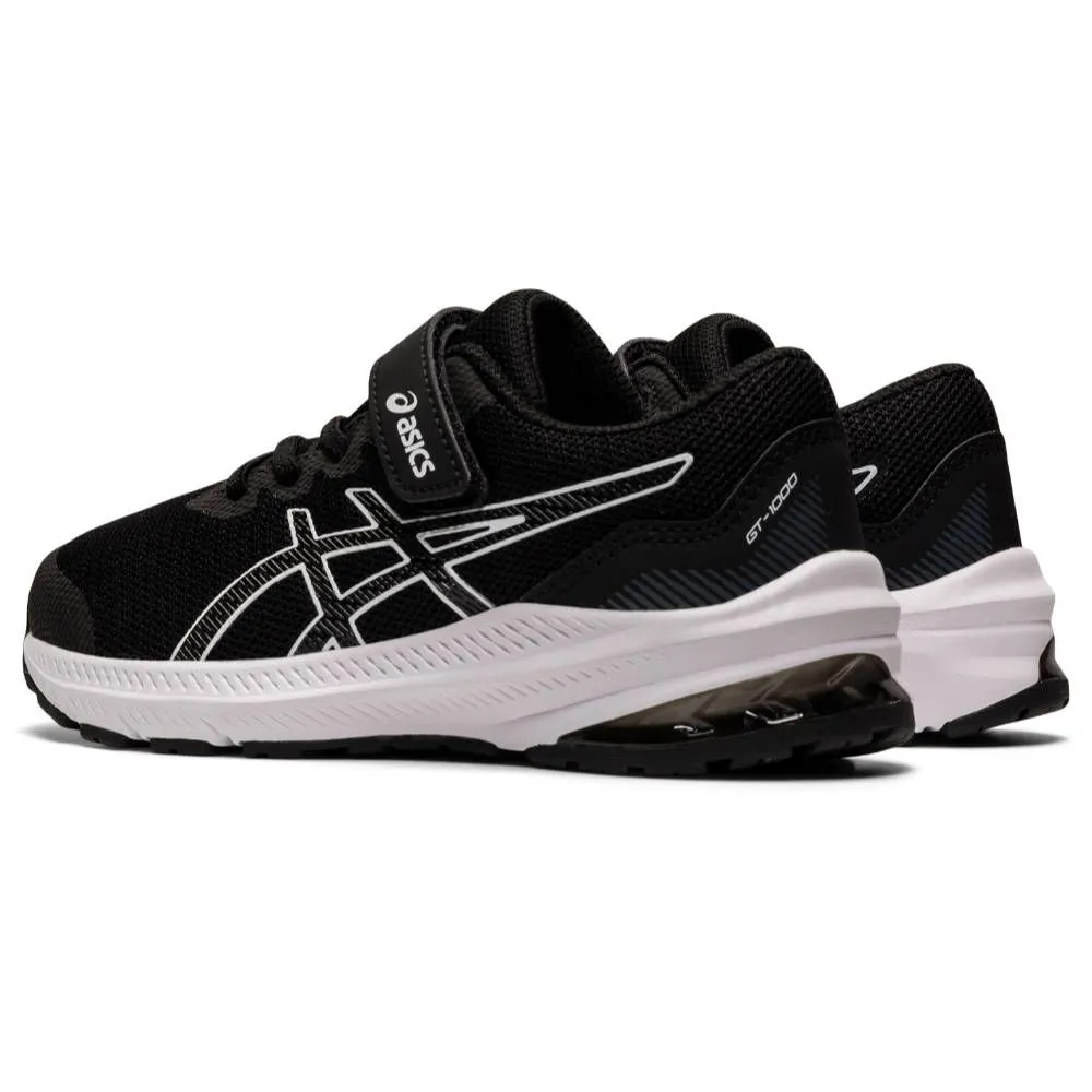 Chaussures running Asics Gt-1000 Ps Junior Noire et Blanche Mixte |1014A238-001