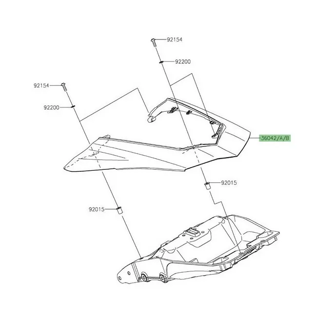 Coque arrière peinte Kawasaki Ninja 1000SX (2020-2024) | Moto Shop 35