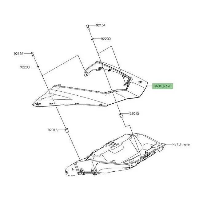 Coque arrière peinte Kawasaki Z1000SX (2017-2019) | Moto Shop 35