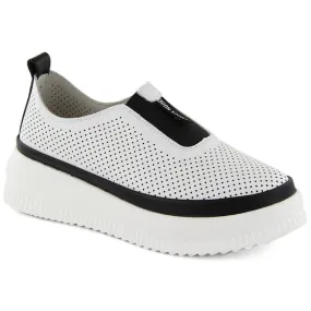 Creepers de sport à enfiler en cuir pour femmes, blanc Artiker 54C1704 blanche