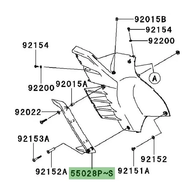 Déflecteur flanc de carénage Kawasaki GTR 1400 (2008-2009) | Moto Shop 35