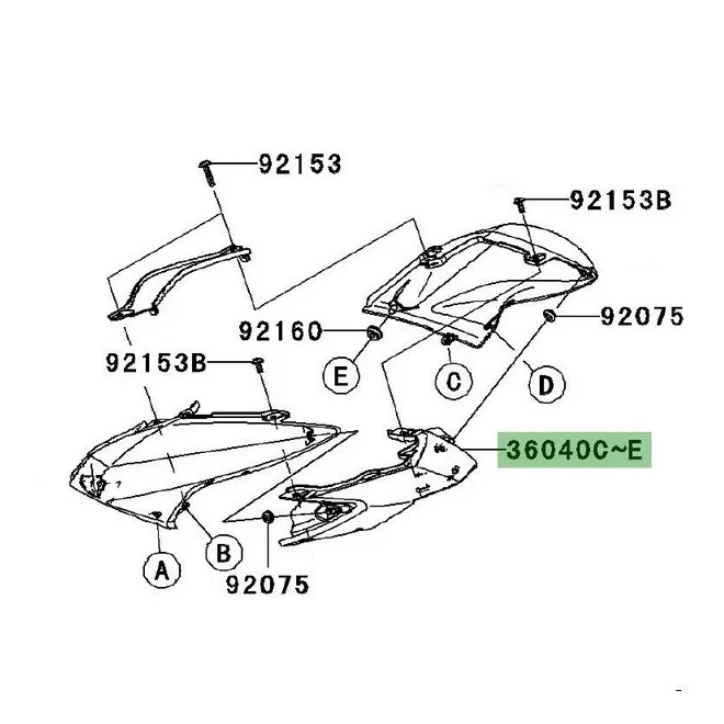 Entourage de feu arrière peint Kawasaki Z1000 (2007-2009) | Moto Shop 35