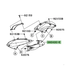 Entourage de feu arrière peint Kawasaki Z1000 (2007-2009) | Moto Shop 35