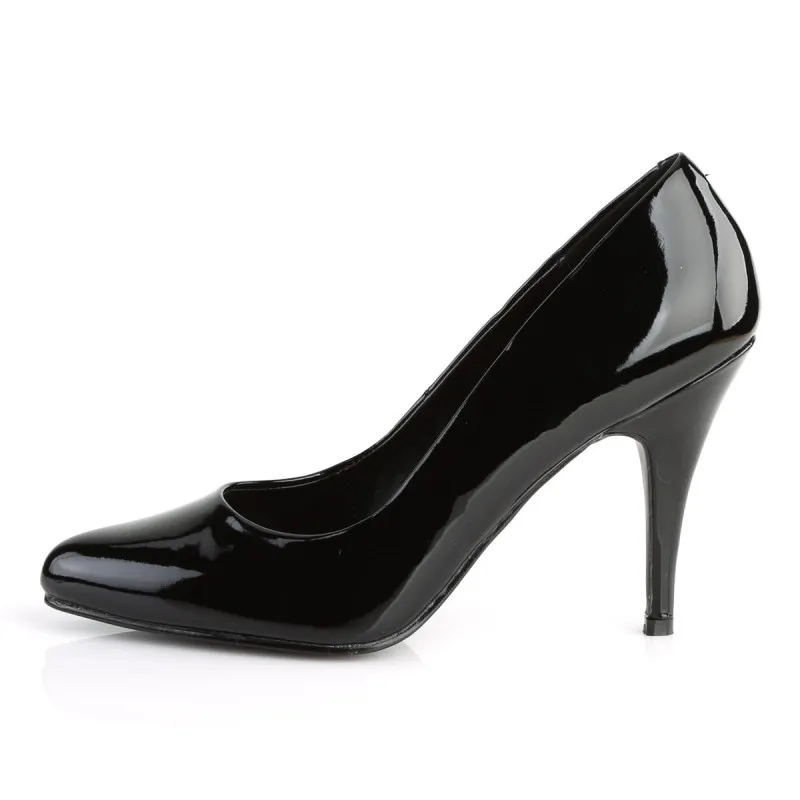 Escarpin noir vernis à talon aiguille 10 cm petite et grande taille