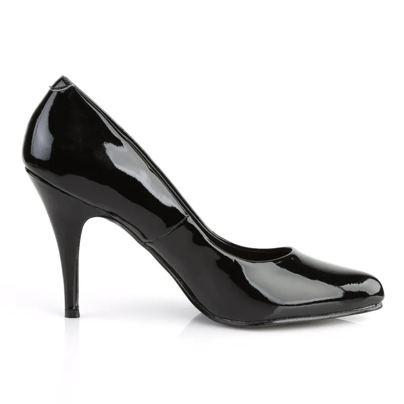 Escarpin noir vernis à talon aiguille 10 cm petite et grande taille