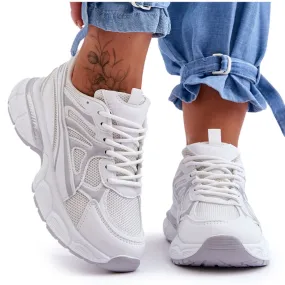 FG2 Chaussures de sport à lacets pour femmes Blanc Emare blanche