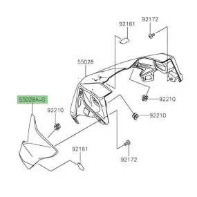 Flanc tête de fourche peint Kawasaki Z650 (2017-2019) | Moto Shop 35