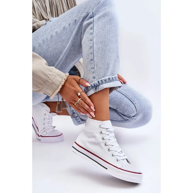 FR1 Baskets montantes classiques pour femmes Blanc Remos blanche