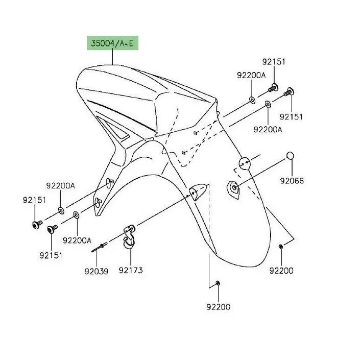 Garde-boue avant peint Kawasaki Versys 1000 (2015-2018) | Moto Shop 35