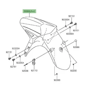 Garde-boue avant peint Kawasaki Versys 1000 (2015-2018) | Moto Shop 35