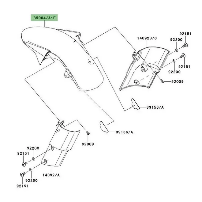 Garde-boue avant peint Kawasaki Z1000 (2010-2013) | Moto Shop 35