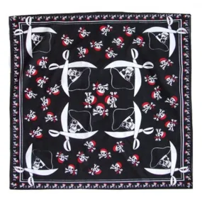 Grossiste de bandana en tissu noir avec sabres et tête de mort