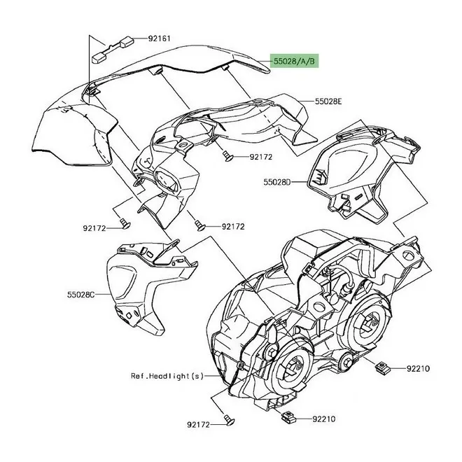 Habillage supérieur tête de fourche Kawasaki Z900 A2 (2018-2019) | Moto Shop 35