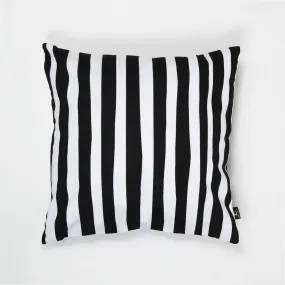 Housse de coussin en coton motif Rayure déstructurées noir - ZéphyrAndCo