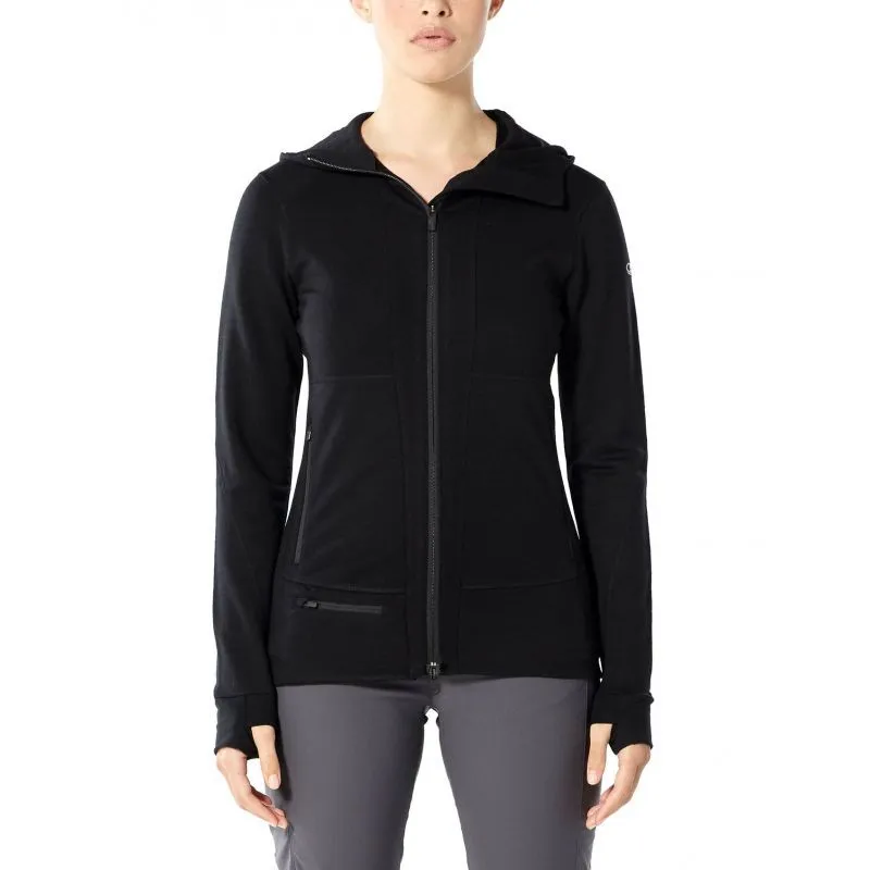 Icebreaker Quantum II Long Sleeve Zip Hood - Veste en laine mérinos femme I Hardloop | Hardloop