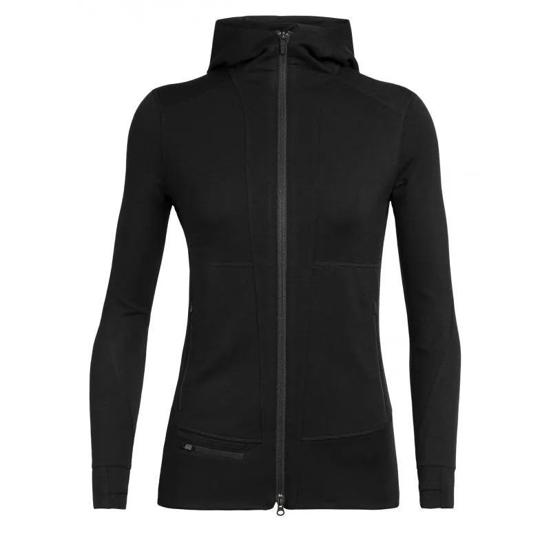 Icebreaker Quantum II Long Sleeve Zip Hood - Veste en laine mérinos femme I Hardloop | Hardloop