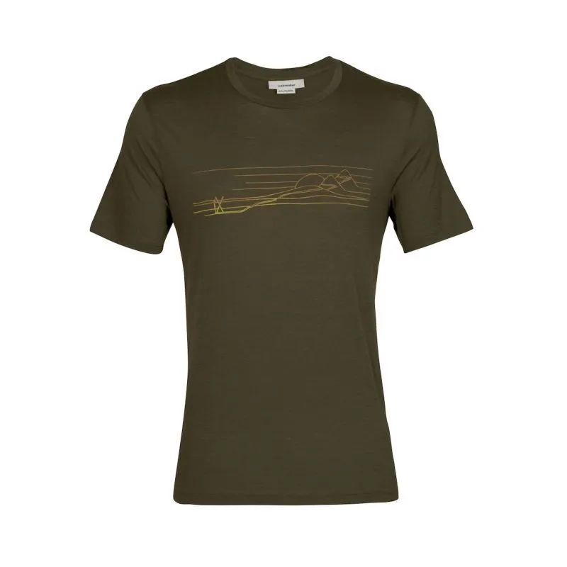 Icebreaker Tech Lite II SS Tee Ski Stripes - T-shirt en laine mérinos homme | Hardloop