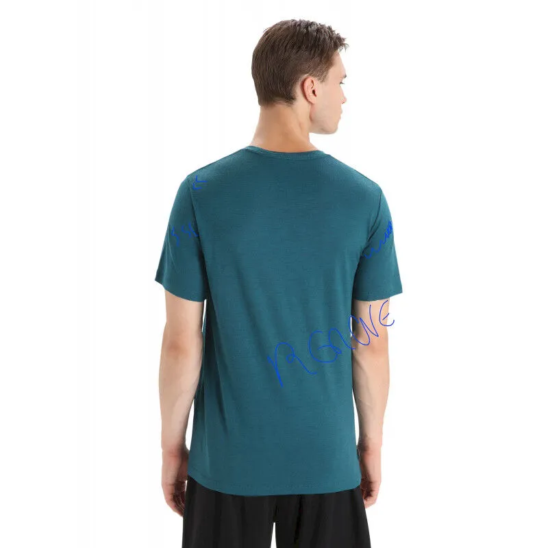 Icebreaker Tech Lite II SS Tee Wildflower Bloom - T-shirt en laine mérinos homme | Hardloop